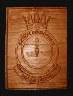 Wine Rack with Navy Crests Canada, Britian, Australia and US Navy Tactical Command Crests